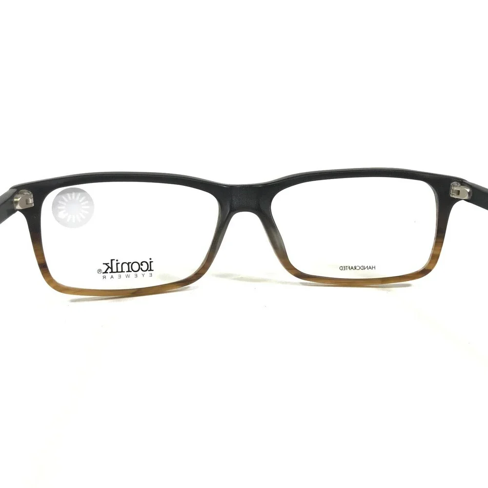 Iconik Eyeglasses Frames Cooper C02 Brown Fade Rectangular Full Rim 56-16-135